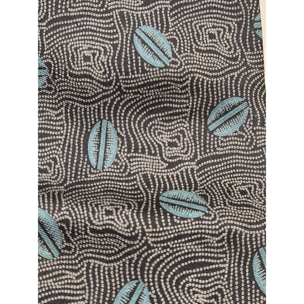 Giorgio Armani Made in Italy Silk Tie Gray Blue Abstract Geometric Necktie - Picture 3 of 5